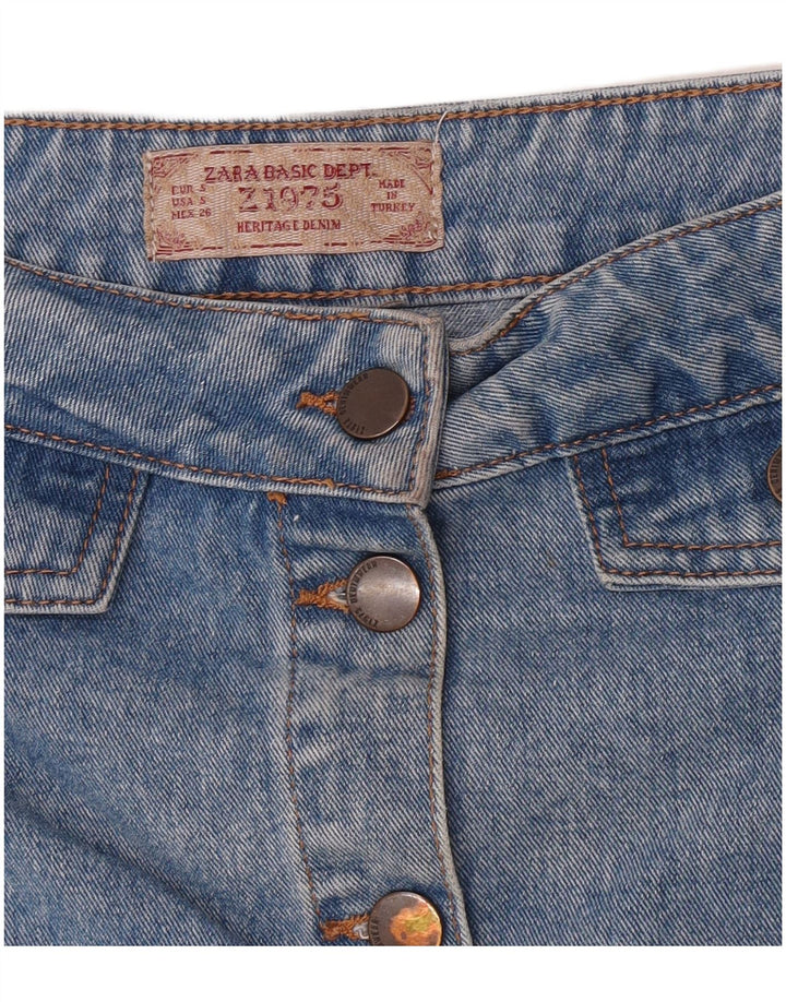 Zara Womens Denim Skirt Small W28  Blue