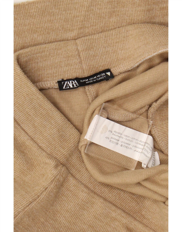 Zara Womens Tracksuit Trousers UK 12 Medium  Beige Cotton