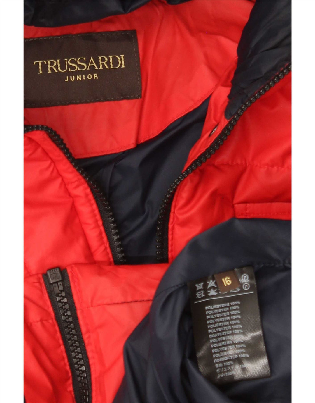 Trussardi Junior Girls Hooded Padded Jacket 15-16 Years Red Polyester