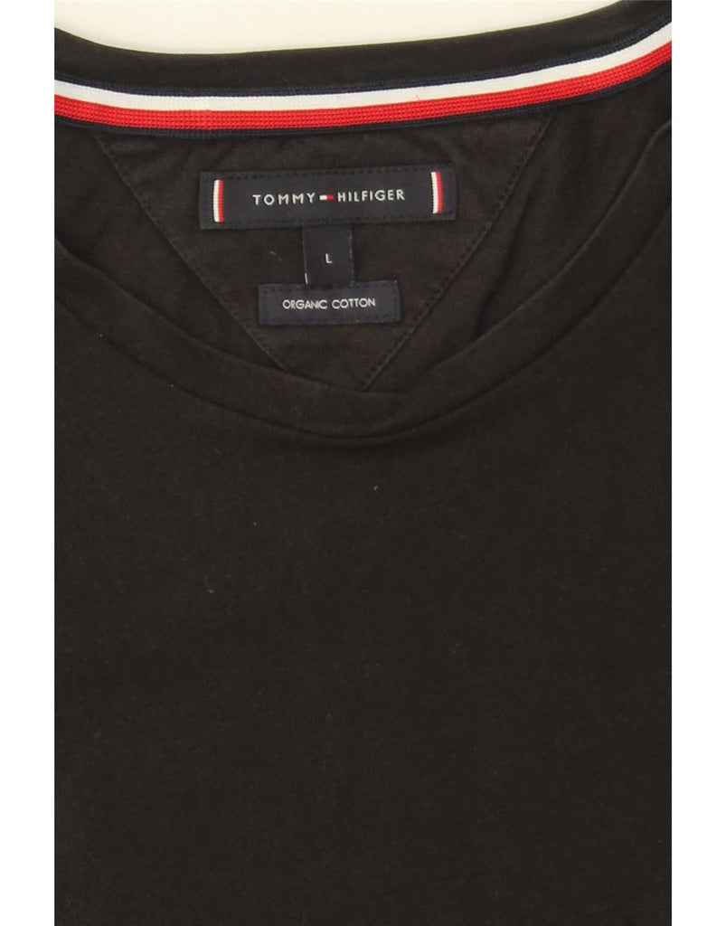 TOMMY HILFIGER Mens Graphic T-Shirt Top Large Black Cotton Vintage Tommy Hilfiger and Second-Hand Tommy Hilfiger from Messina Hembry 