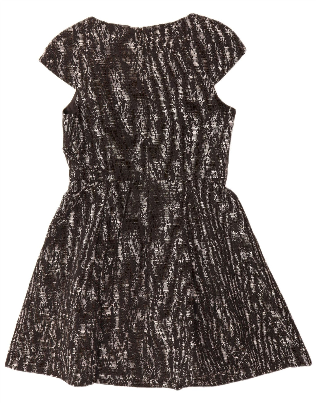 Oasis Womens A-Line Dress UK 14 Medium Black Flecked Viscose