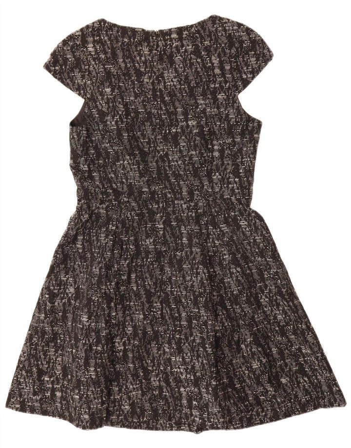Oasis Womens A-Line Dress UK 14 Medium Black Flecked Viscose
