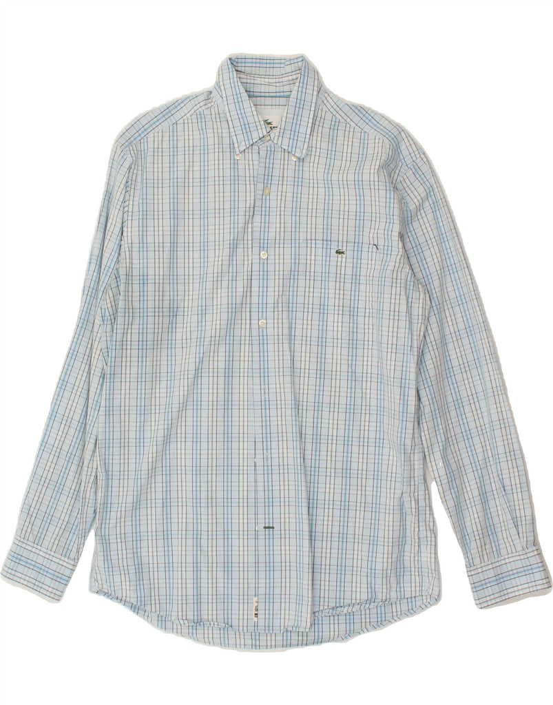 LACOSTE Mens Shirt Size 40 Medium Blue Check Cotton Vintage Lacoste and Second-Hand Lacoste from Messina Hembry 