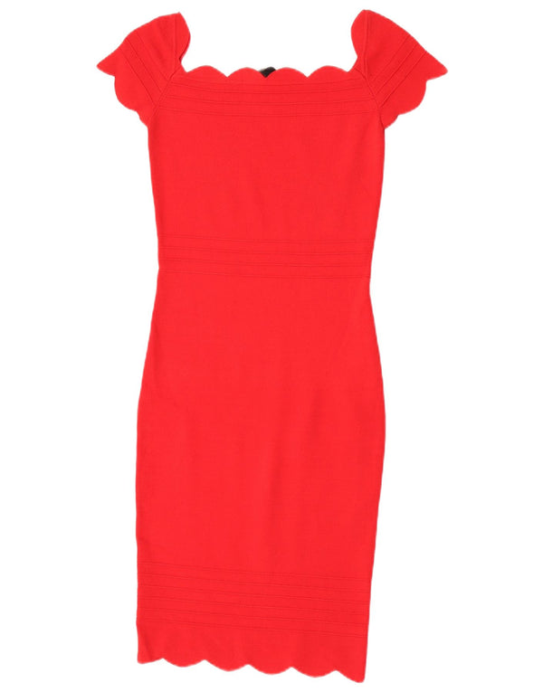 Lipsy Womens Bodycon Dress UK 10 Small Red Polyamide