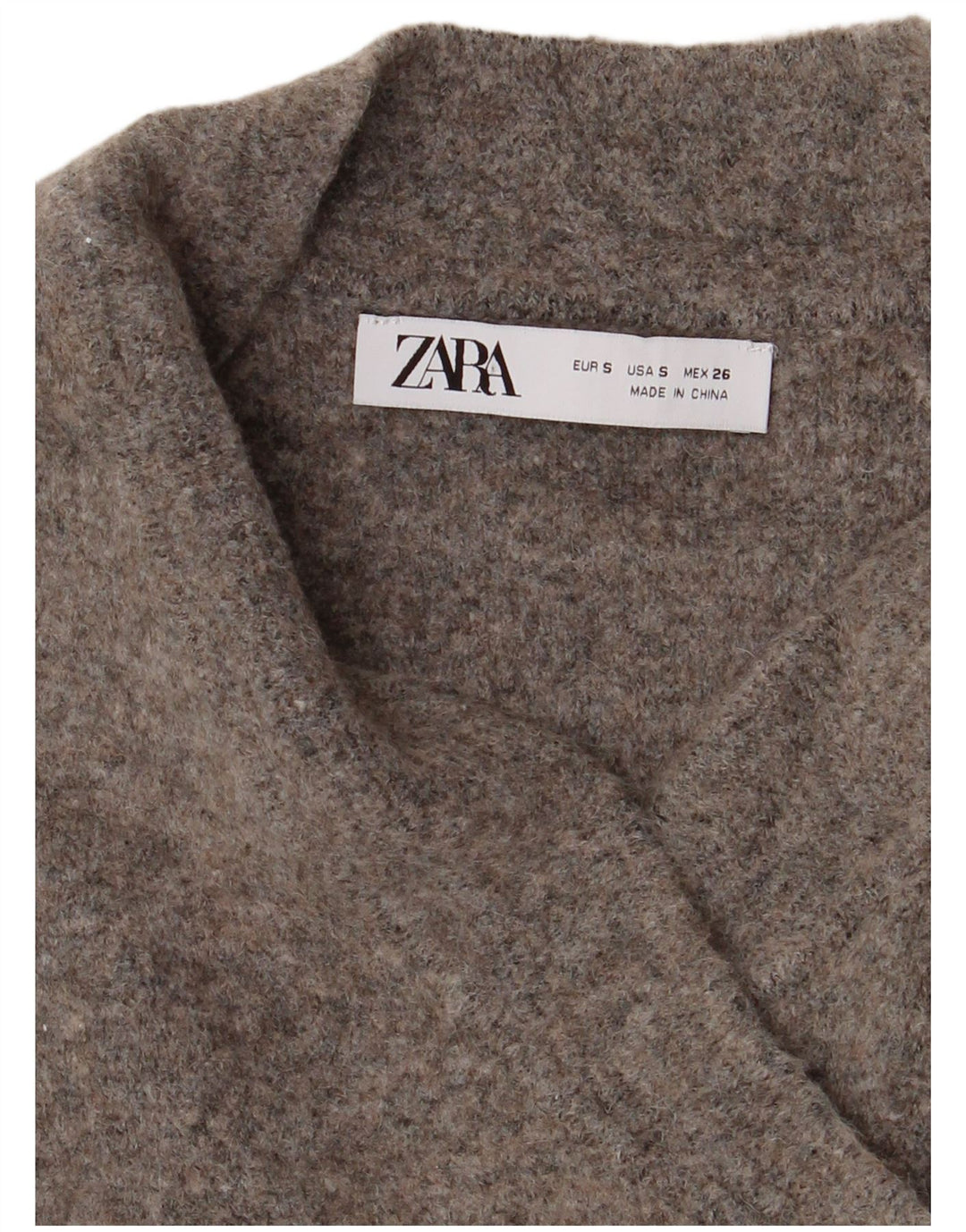 Zara Womens Crop Cardigan Sweater UK 10 Small Grey