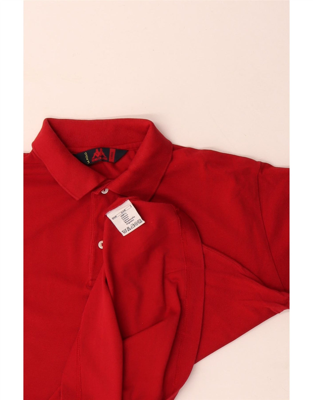 KAPPA Mens Polo Shirt Large Red Cotton