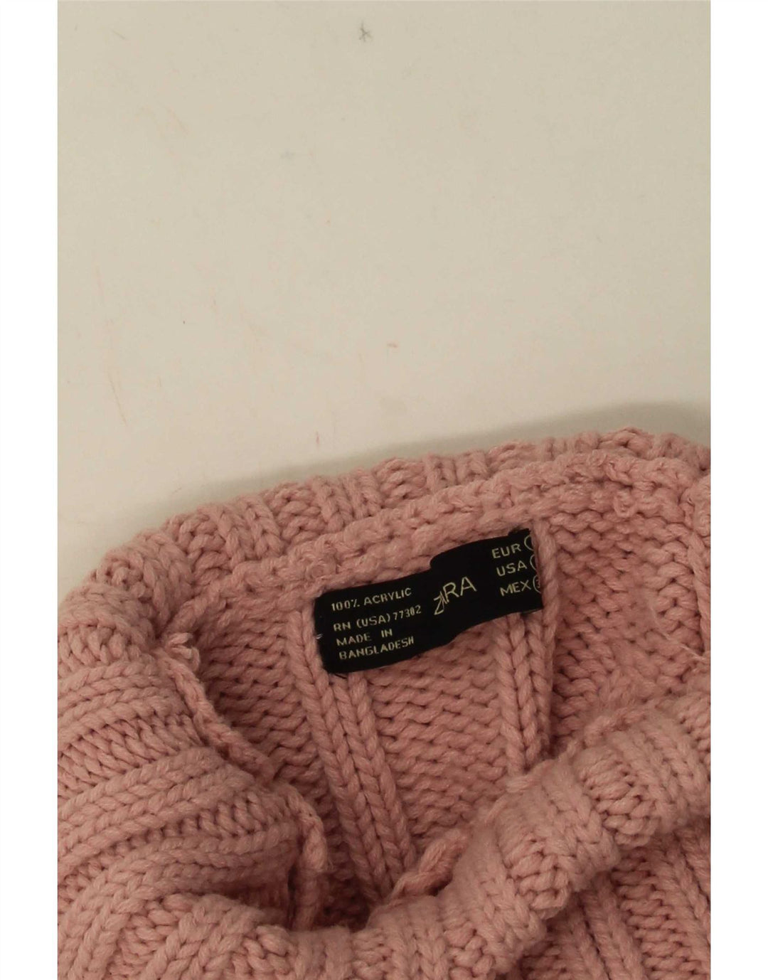 Zara Womens Roll Neck Jumper Sweater UK 8 Small Pink