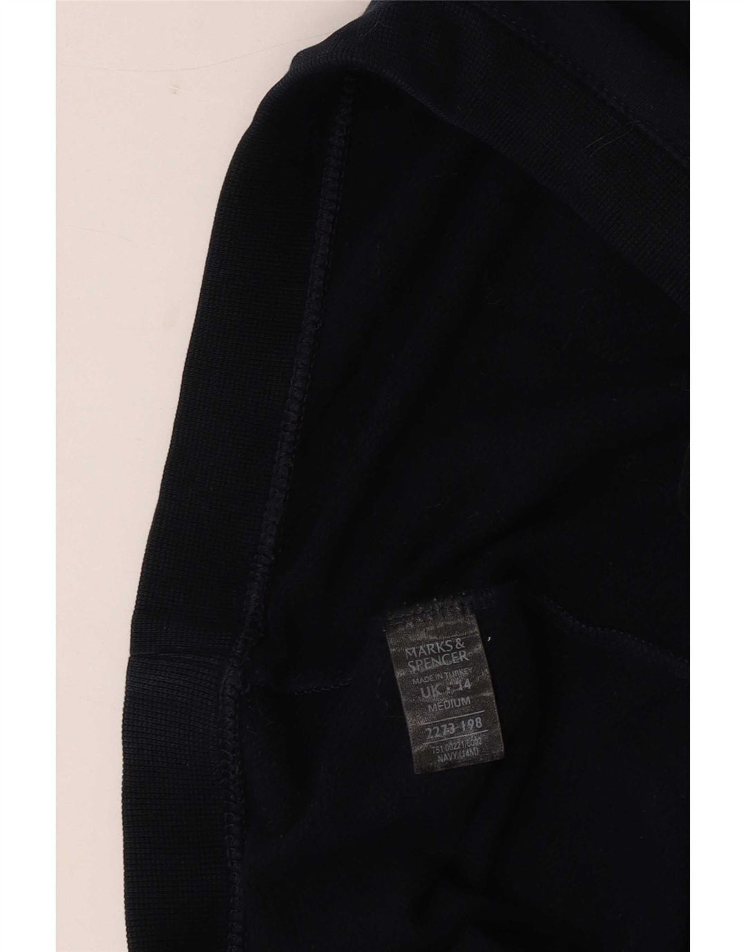 Marks & Spencer Womens Tracksuit Trousers UK 14 Medium Navy Blue Cotton