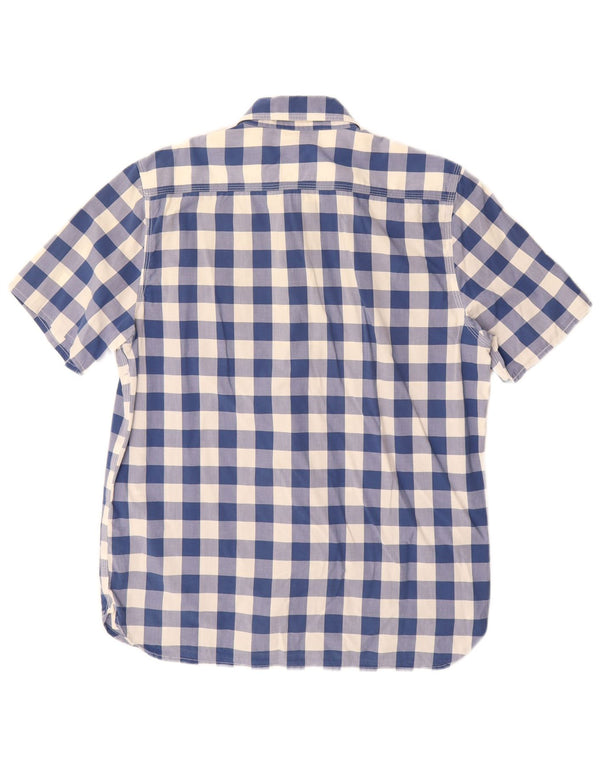 Levi's Mens Short Sleeve Standard Fit Shirt Medium Blue Gingham Cotton