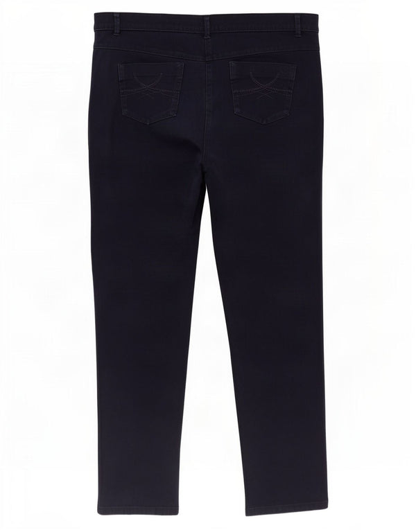 Marks & Spencer Womens Slim Casual Trousers UK 18 XL W40 L30 Navy Blue
