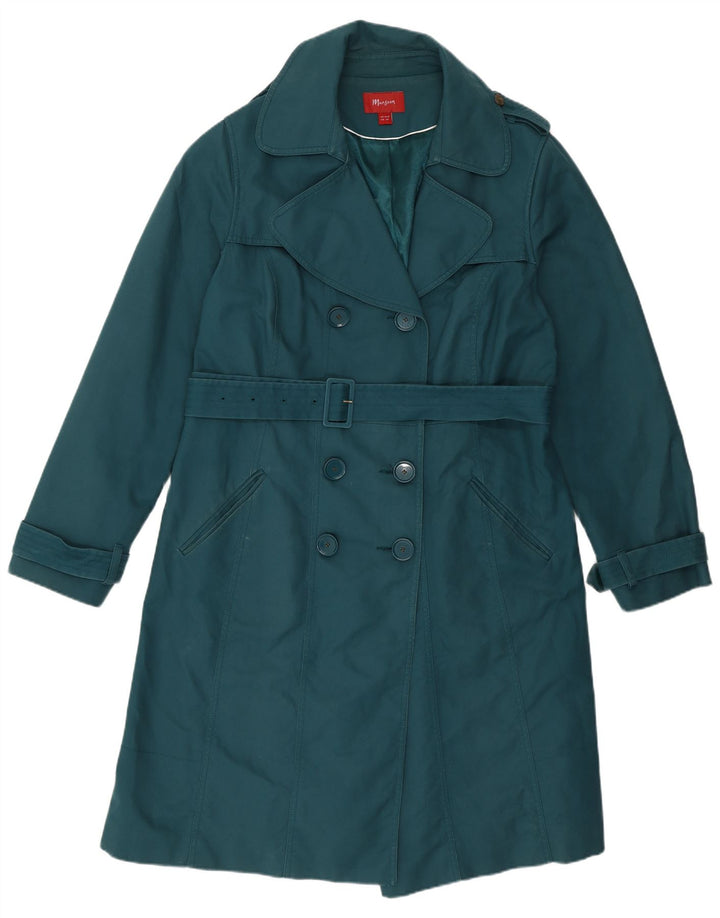 Monsoon Womens Trench Coat UK 20 2XL Green Cotton