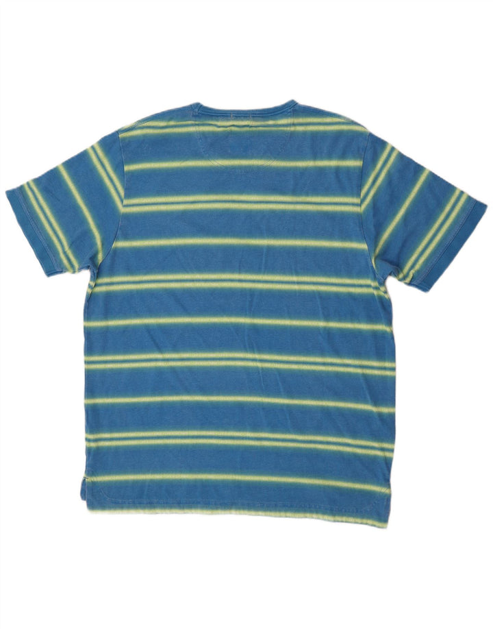 Fat Face Mens T-Shirt Top Large Blue Striped Cotton