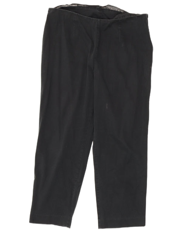 Marks & Spencer Womens Cropped Trousers UK 14 Large W32 L24 Navy Blue