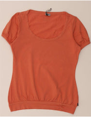 ASICS Womens T-Shirt Top UK 14 Large Orange Cotton