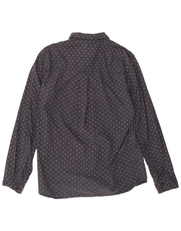 Fat Face Mens Shirt Medium Navy Blue Floral Cotton