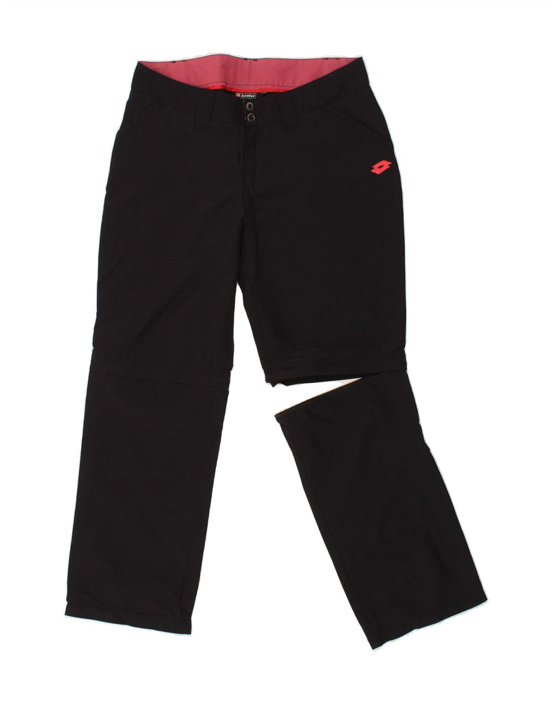 LOTTO Womens Straight Casual Trousers IT 42 Medium Black Vintage Lotto and Second-Hand Lotto from Messina Hembry 