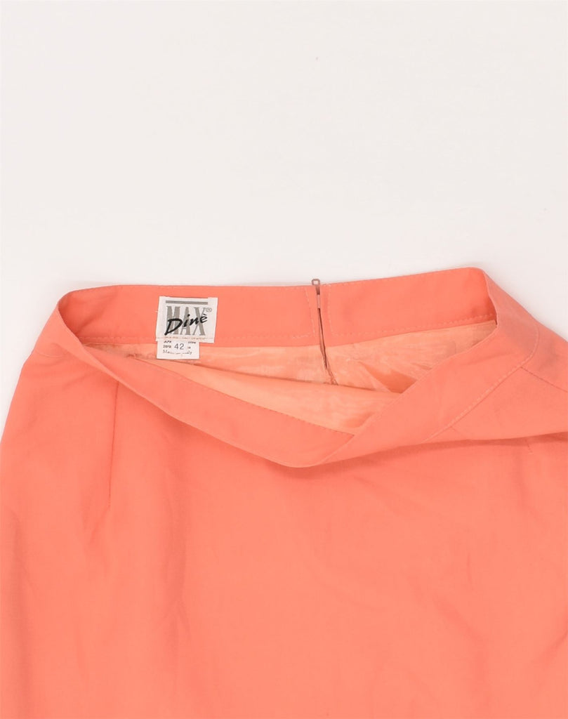 MAX DINE Womens Straight Skirt IT 42 Medium W26  Orange Polyester | Vintage Max Dine | Thrift | Second-Hand Max Dine | Used Clothing | Messina Hembry 