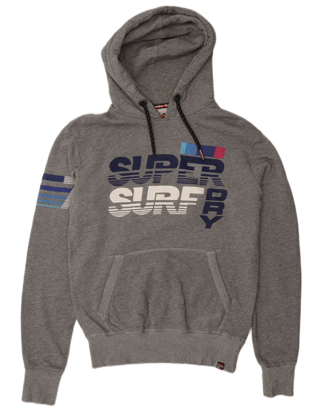Superdry Mens Graphic Hoodie Jumper Medium Grey Cotton