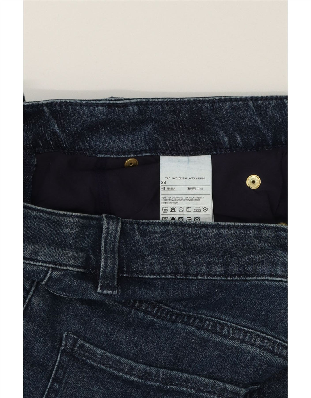 BENETTON Womens Straight Jeans W28 L27 Blue Cotton Vintage Benetton and Second-Hand Benetton from Messina Hembry 