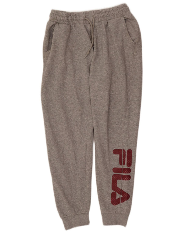Fila Womens Graphic Tracksuit Trousers Joggers UK 14 Medium Grey Cotton