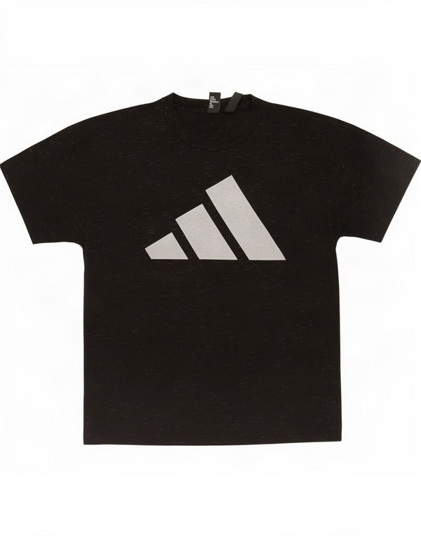 Adidas Womens Graphic T-Shirt Top UK 8/10 Small Black Flecked