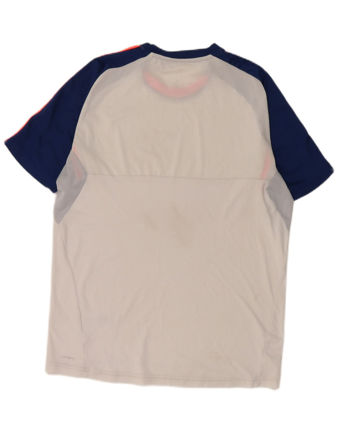 Adidas Mens T-Shirt Top Medium White Colourblock Polyester