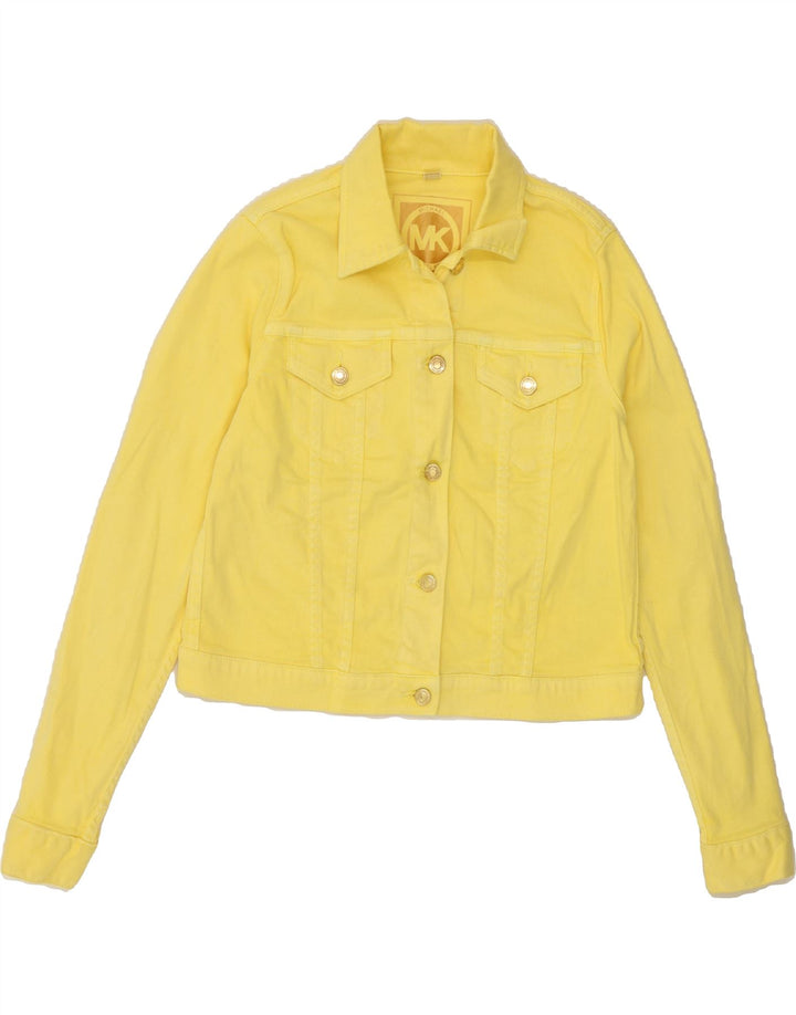 MICHAEL KORS Womens Crop Denim Jacket UK 10 Small Yellow Cotton Vintage Michael Kors and Second-Hand Michael Kors from Messina Hembry 