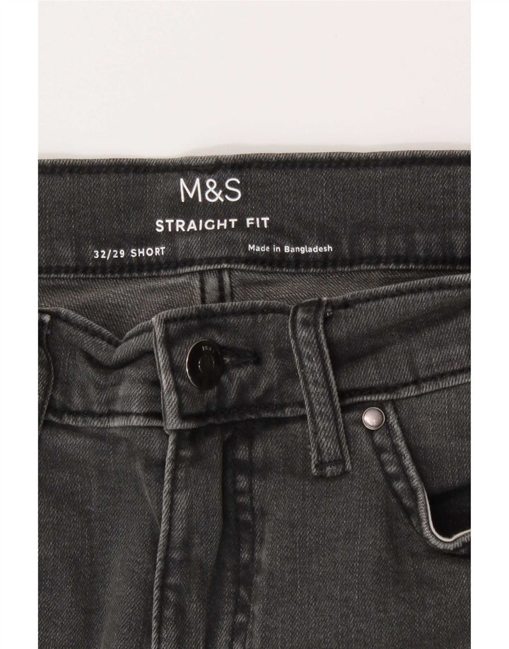 Marks & Spencer Mens Straight Jeans W32 L29 Grey Cotton