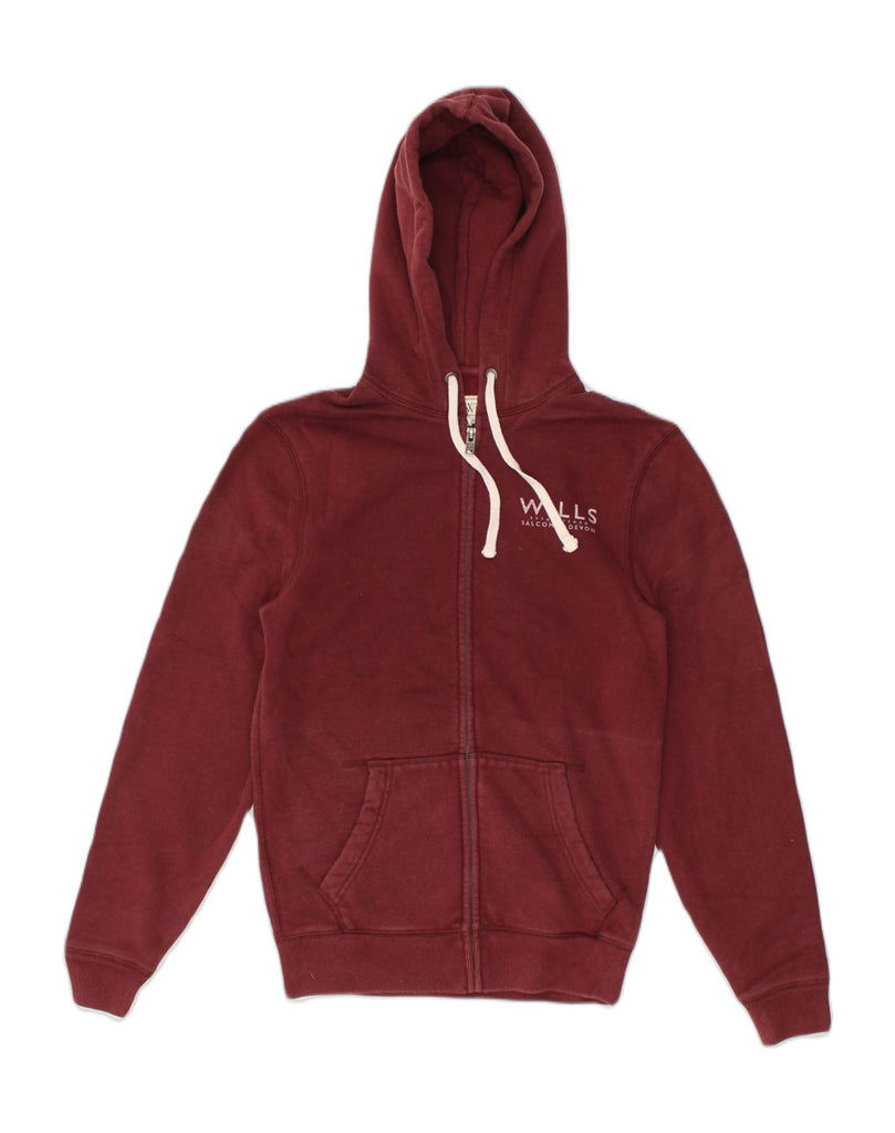 JACK WILLS Mens Zip Hoodie Sweater XS Burgundy Cotton | Vintage Jack Wills | Thrift | Second-Hand Jack Wills | Used Clothing | Messina Hembry 