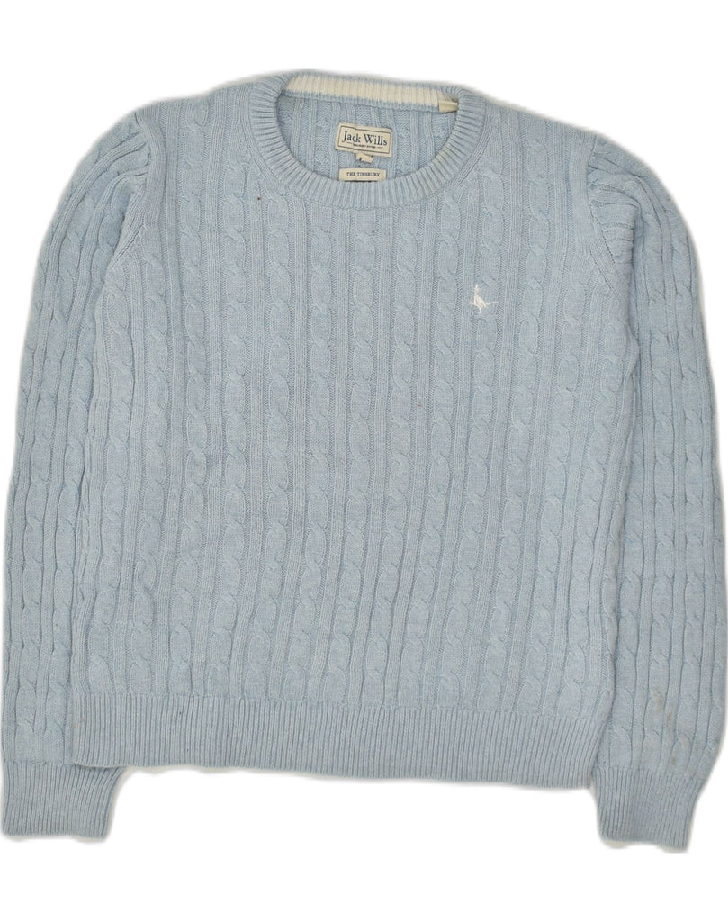 JACK WILLS Womens Crew Neck Jumper Sweater UK 10 Small  Blue Cotton | Vintage Jack Wills | Thrift | Second-Hand Jack Wills | Used Clothing | Messina Hembry 