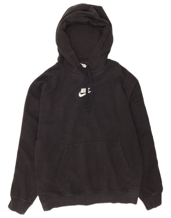 Nike Mens Graphic Hoodie Jumper Medium Black Colourblock Cotton
