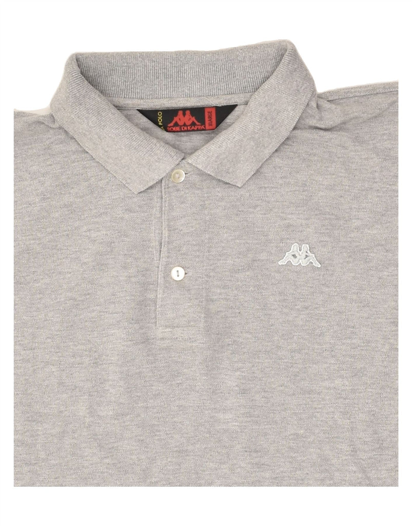 KAPPA Mens Long Sleeve Polo Shirt XL Grey Cotton | Vintage Kappa | Thrift | Second-Hand Kappa | Used Clothing | Messina Hembry 