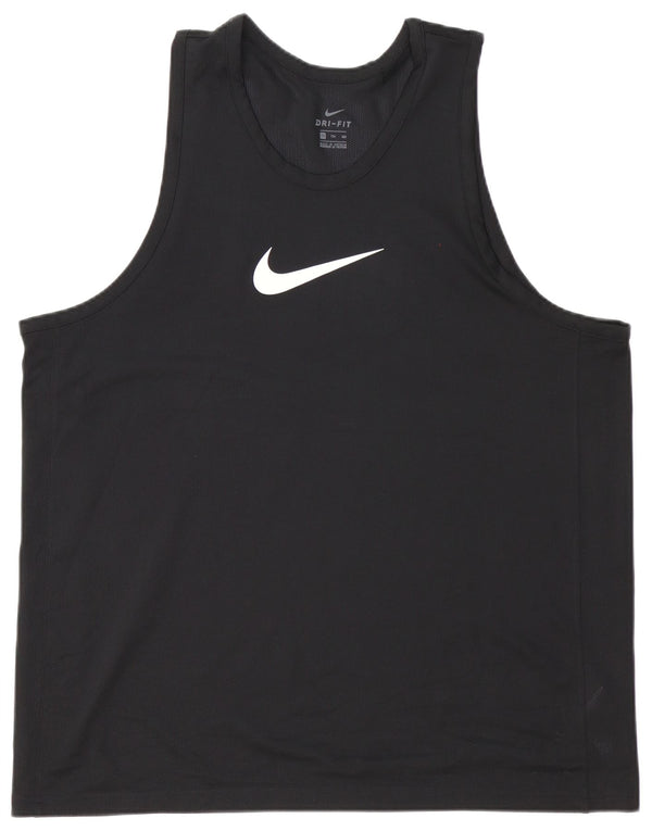 Nike Mens Dri Fit Vest Top 2XL Black Polyester