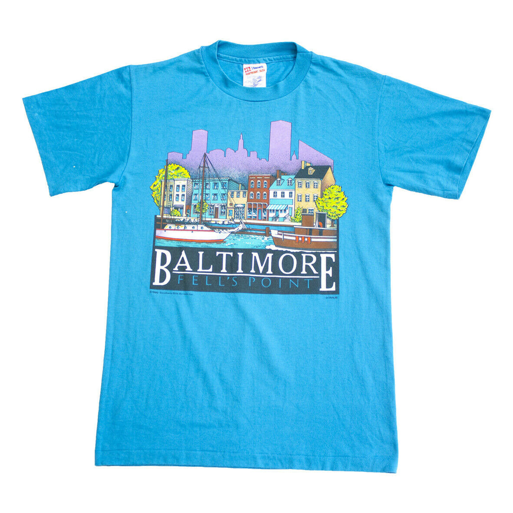 Baltimore Fell's Point Tshirt | Vintage 90s Single Stitch Tourist Souvenir Tee | Vintage Messina Hembry | Thrift | Second-Hand Messina Hembry | Used Clothing | Messina Hembry 