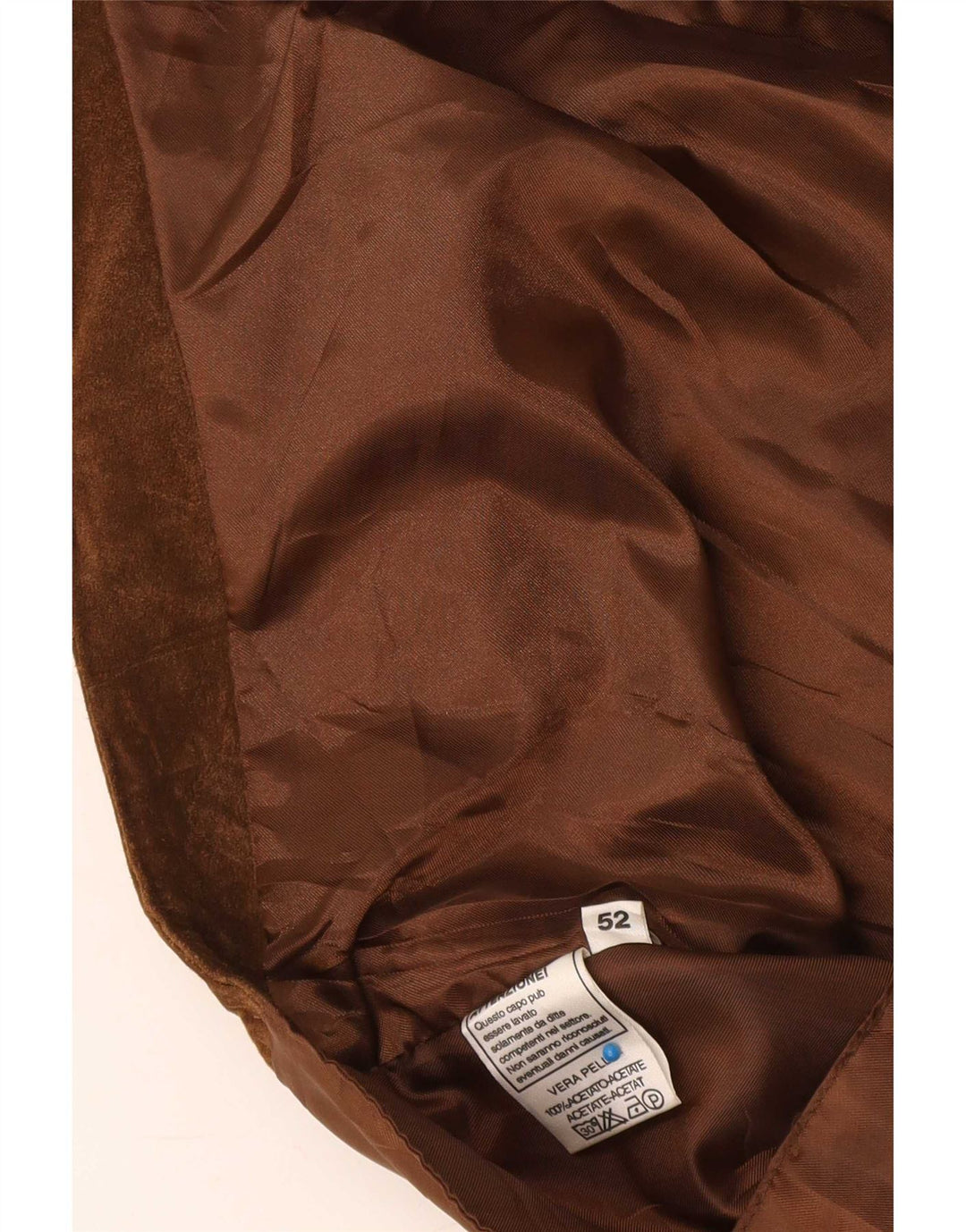 Vintage Mens Suede Waistcoat IT 52 Large Brown Leather