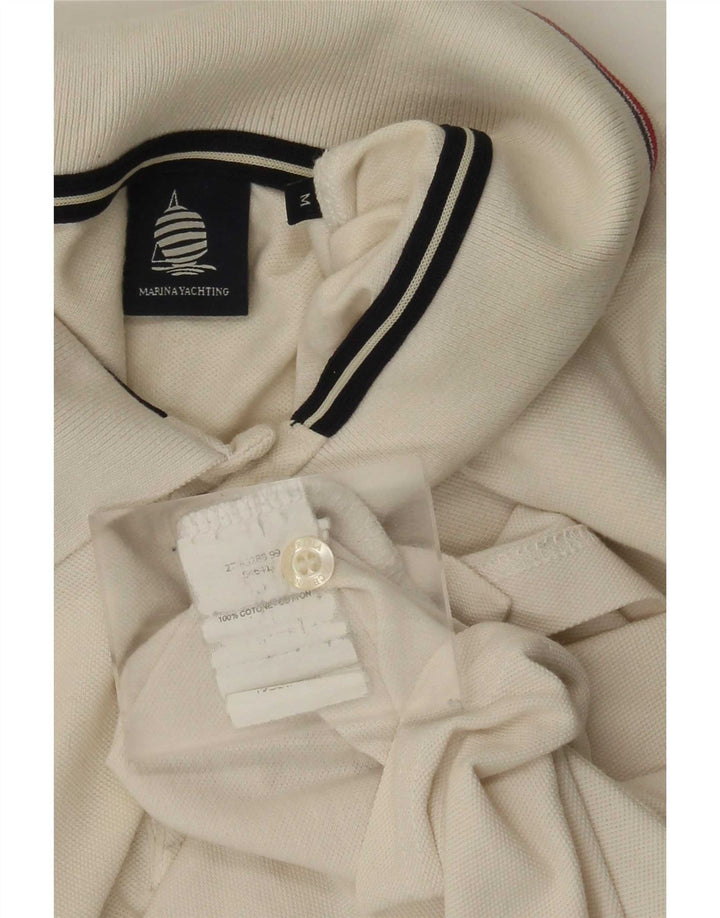 Marina Yachting Mens Polo Shirt Medium White Cotton