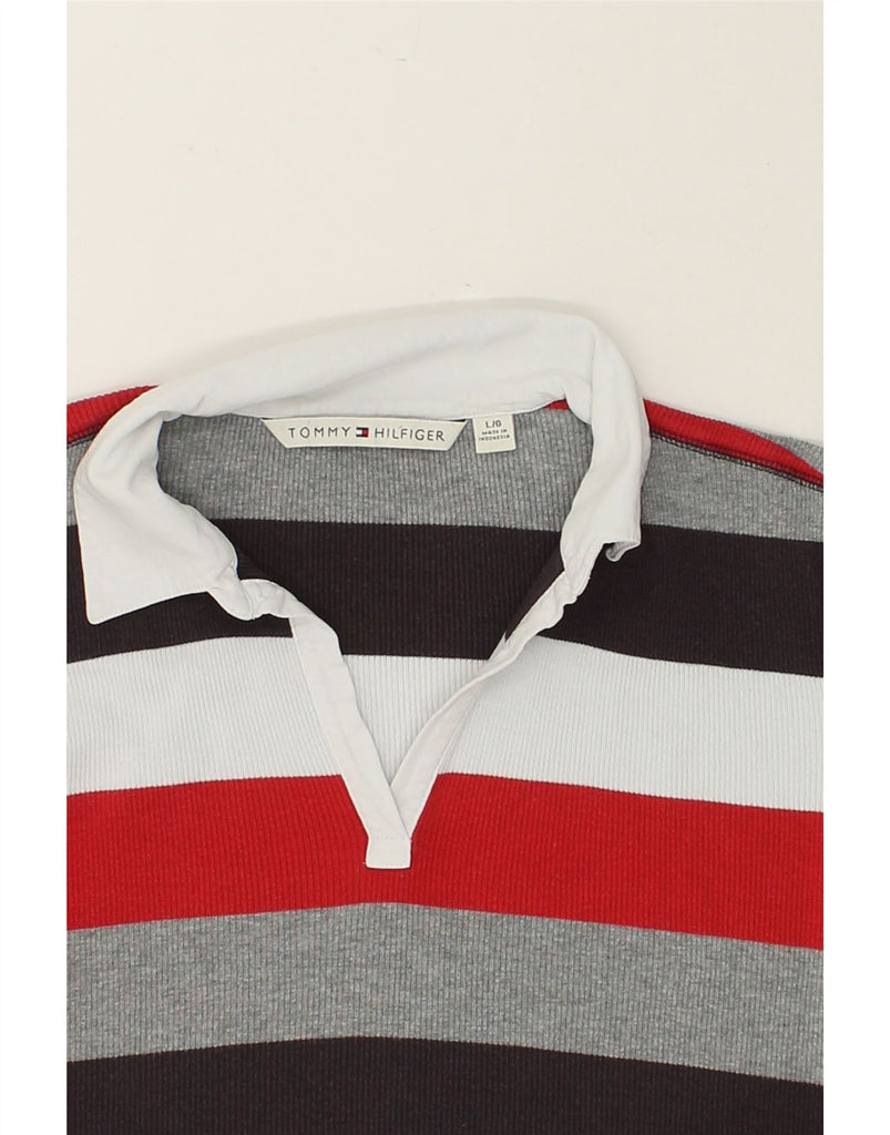 TOMMY HILFIGER Womens Polo Neck Jumper Sweater UK 14 Large Multicoloured | Vintage Tommy Hilfiger | Thrift | Second-Hand Tommy Hilfiger | Used Clothing | Messina Hembry 