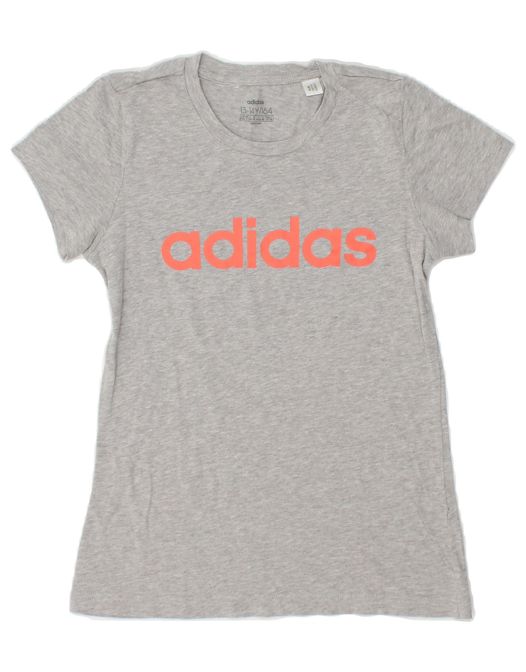 ADIDAS Boys Graphic T-Shirt Top 13-14 Years Grey Vintage Adidas and Second-Hand Adidas from Messina Hembry 