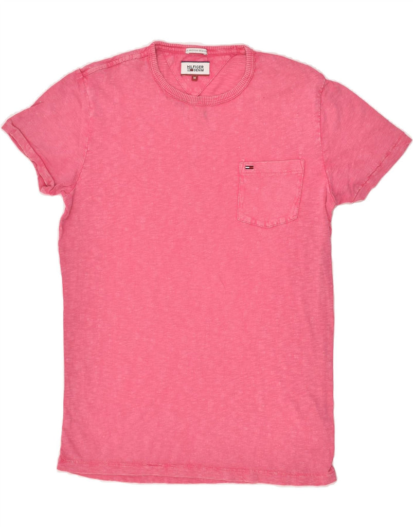 TOMMY HILFIGER Mens T-Shirt Top Medium Pink Cotton | Vintage Tommy Hilfiger | Thrift | Second-Hand Tommy Hilfiger | Used Clothing | Messina Hembry 