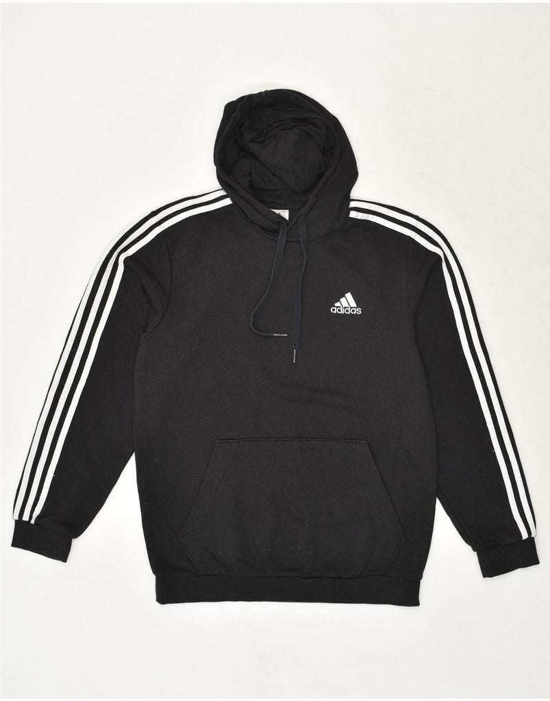 ADIDAS Mens Hoodie Jumper Medium Black Cotton | Vintage Adidas | Thrift | Second-Hand Adidas | Used Clothing | Messina Hembry 