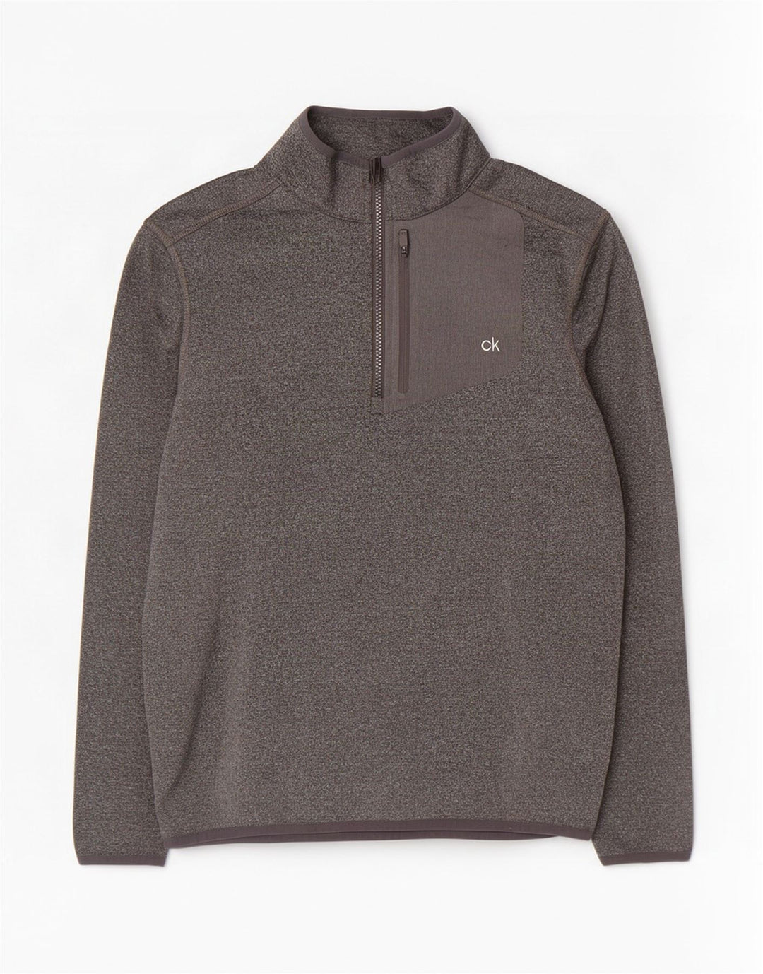 Calvin Klein Mens Golf Zip Neck Pullover Tracksuit Top Small Grey Flecked