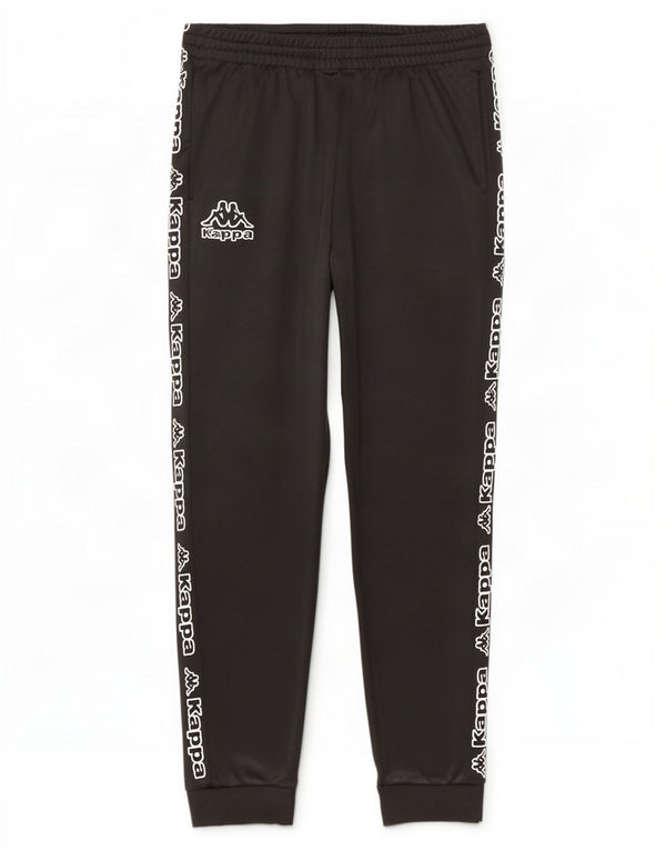 Kappa Mens Graphic Tracksuit Trousers Joggers Large Black Polyester