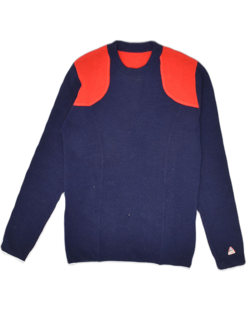 L' ALPINA Girls Crew Neck Jumper Sweater 14-15 Years Navy Blue Colourblock | Vintage L' Alpina | Thrift | Second-Hand L' Alpina | Used Clothing | Messina Hembry 