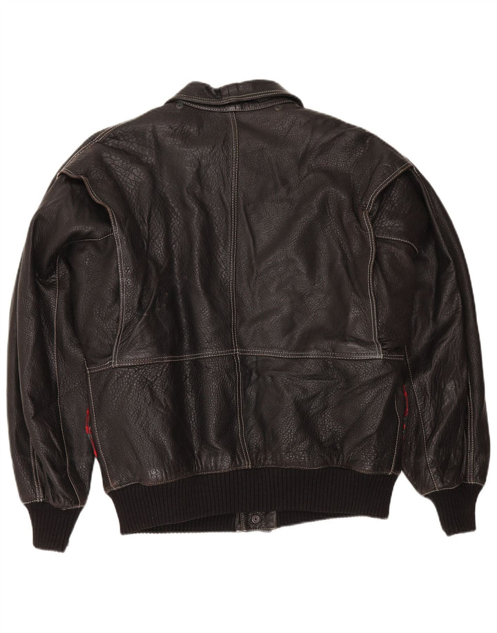 Vintage Mens Leather Jacket UK 42 XL Black