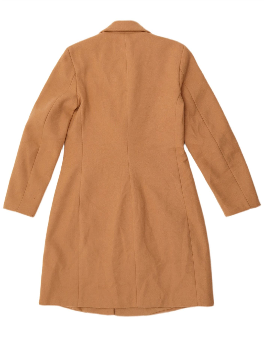 Zara Womens Overcoat UK 10 Small Beige Polyester