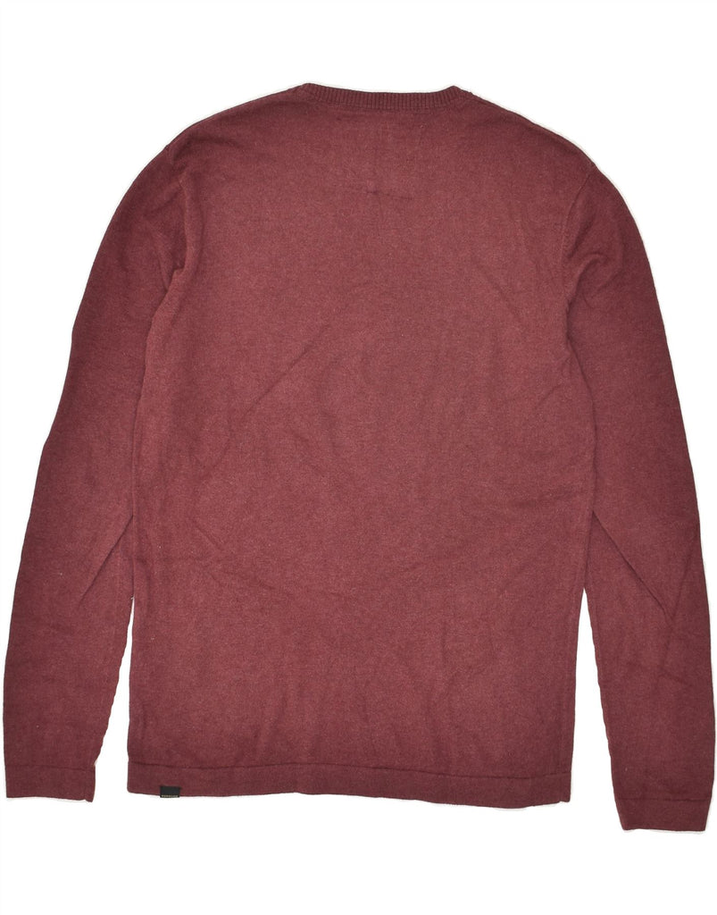 QUIKSILVER Mens Boat Neck Jumper Sweater Small Maroon Cotton | Vintage Quiksilver | Thrift | Second-Hand Quiksilver | Used Clothing | Messina Hembry 