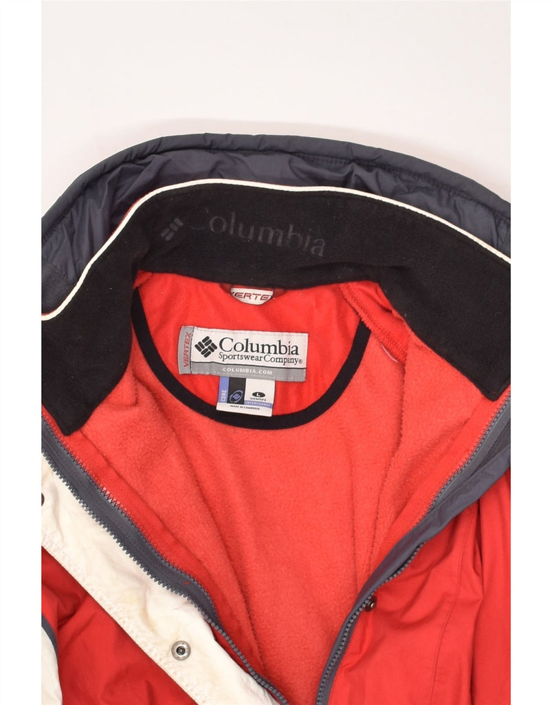 COLUMBIA Womens Ski Jacket UK 16 Large Red Colourblock Polyester | Vintage Columbia | Thrift | Second-Hand Columbia | Used Clothing | Messina Hembry 