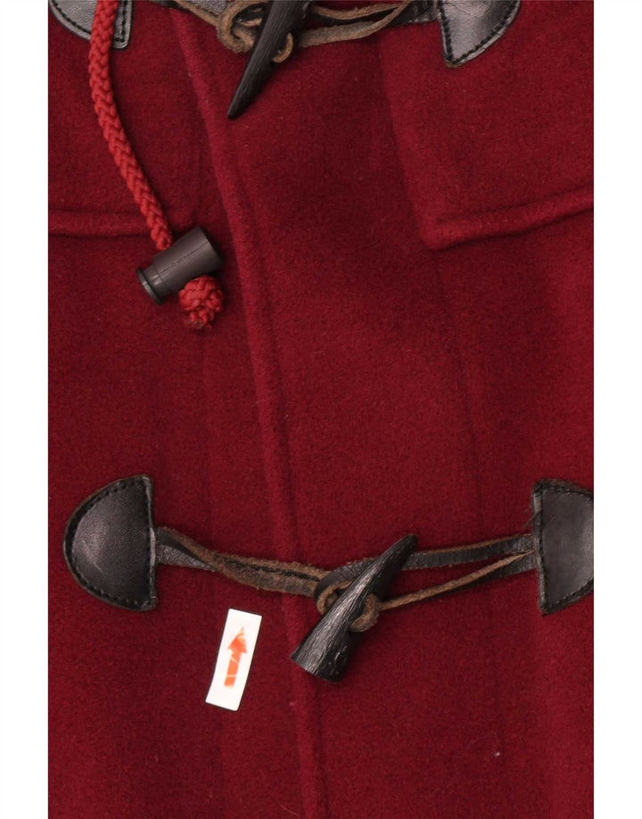 Marina Yachting Mens Hooded Loose Fit Duffle Coat IT 48 Medium Maroon Wool