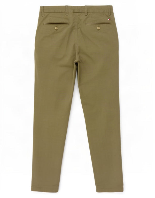 Tommy Hilfiger Mens Slim Chino Trousers W32 L34 Green Cotton