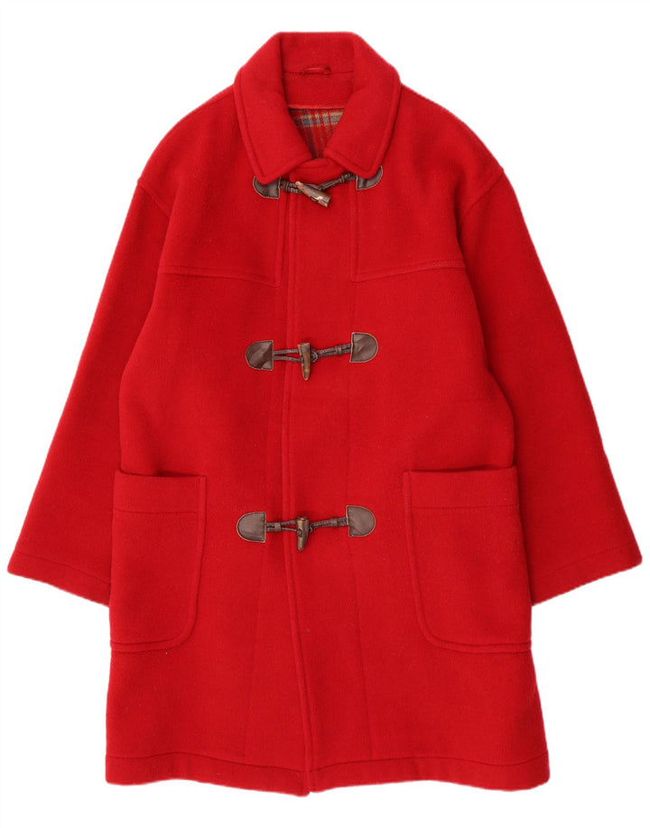 VINTAGE Womens Duffle Coat IT 48 XL Red Wool